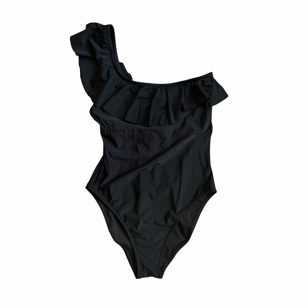 J Crew Factory One-Shoulder Ruffle One Piece Swimsuit